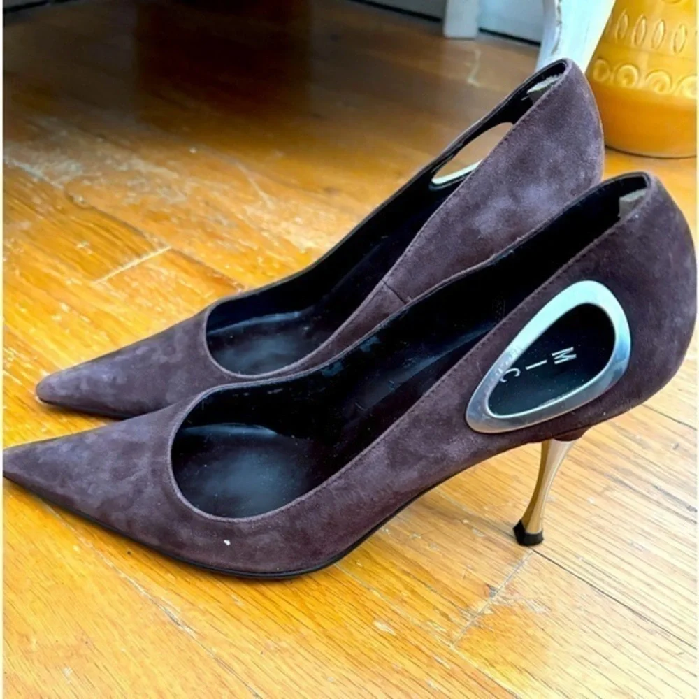Michael Kors brown Suede pointy toe high heel pump size 6.5
